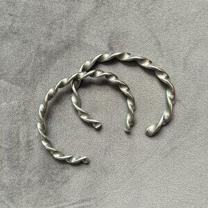 Pair of vintage sterling silver twist bracelets